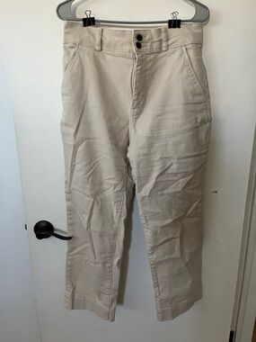 Everlane Beige Straight-Leg Pants (cropped)